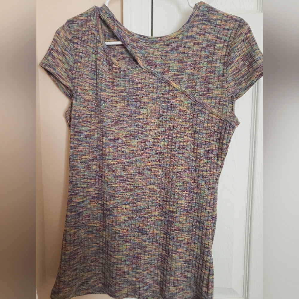SO multicolored eclectic top size L